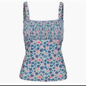 NWT Trespass Blue and Pink Smocked Tankini Top